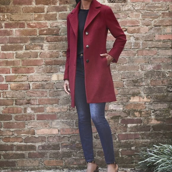 CK CASHMERE Wool Blend Coat NEW Size 8 Red Calvin Klein - Picture 5 of 16